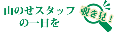 山のせスタッフの一日を覗き見！